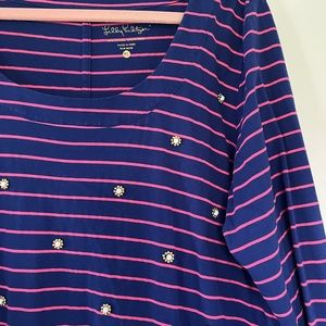 Lilly Pulitzer striped with embellishments shift dress